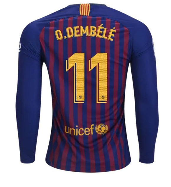 Barcelona Dembele Long Sleeve Home Jersey