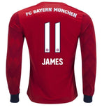 Bayern Munich James Long Sleeve Home Jersey