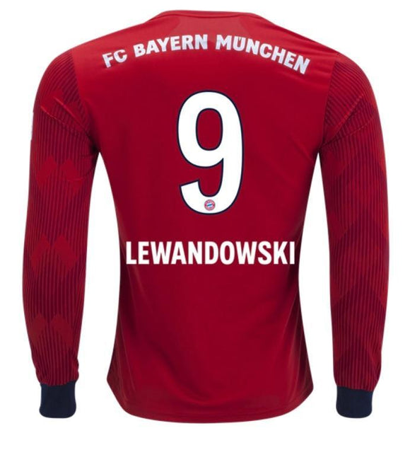 Bayern Munich Lewandowski Long Sleeve Home Jersey
