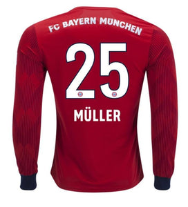 Bayern Munich Muller Long Sleeve Home Jersey