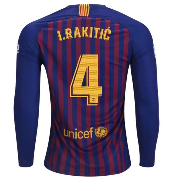 Barcelona Rakitic Long Sleeve Home Jersey 2018/19